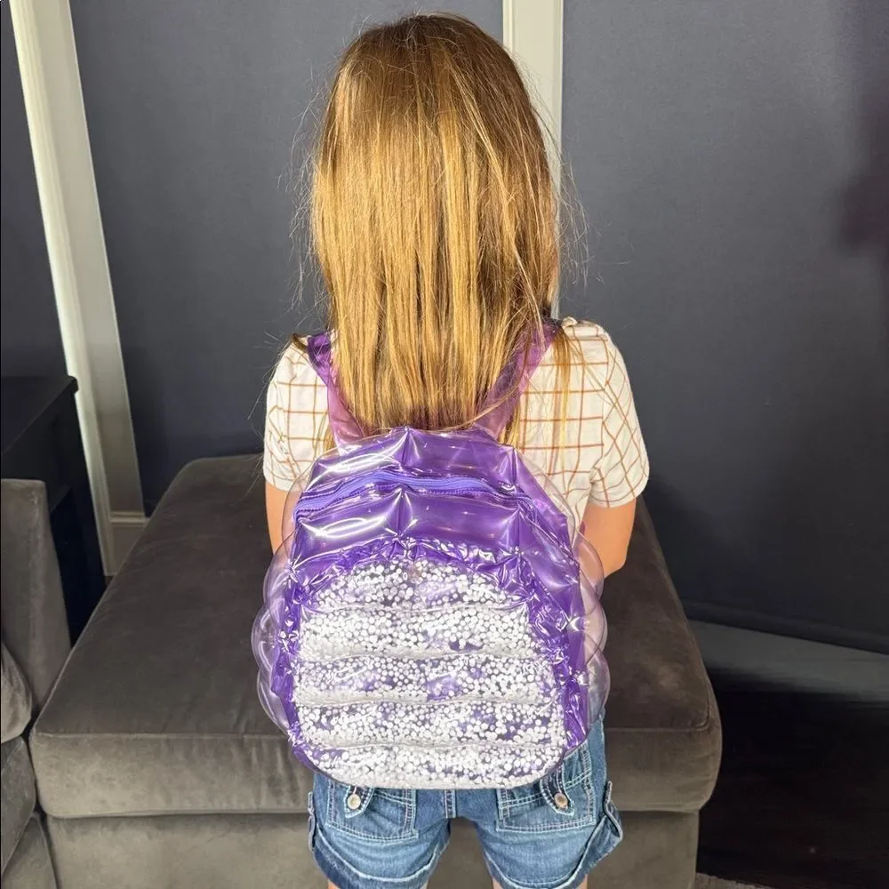 Purple Inflatable 90’s Retro Bubble BackPack Foam Ball One Size VINTAGE